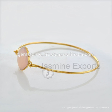 Designer Calcédoine Gemstone Wedding s925 Silver Bangles